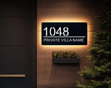 LIGHT UP LED 3D BLACK HOUSE SIGN ADDRESS SIGN CUSTOM NUMBER PLAQUE
