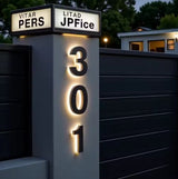 LED HOUSE NUMBER NUMBERS ADDRESS SIGN STAINLESS STEEL LIGHT UP BLACK GOLD SILVER