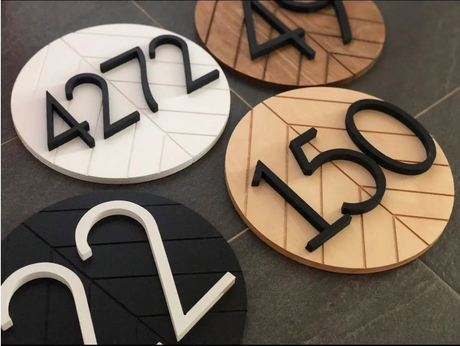 CUSTOM WOODEN WOOD 3D OUTDOOR HOUSE SIGN NUMBER STREET HOUSE ADDRESS MAIL PLAQUE