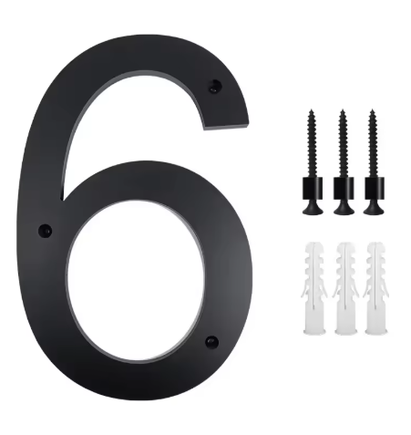 Custom Black Acrylic House Sign | Personalised Number & Letter Address Plaque