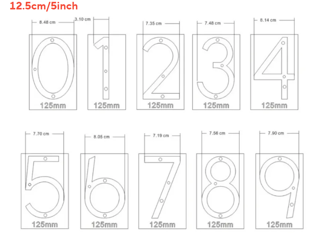 Custom LED House Number Sign | Backlit Stainless Steel Address Plaque | Gold