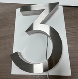 Custom LED House Number Sign | Backlit Stainless Steel Address Plaque | Silver