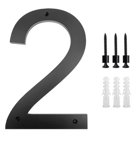 Custom Black Acrylic House Sign | Personalised Number & Letter Address Plaque