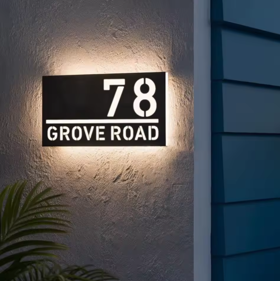 Custom LED Light Up 3D House Sign | Illuminated Acrylic Address Plaque