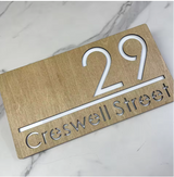 WOOD WOODEN CUSTOM OUTDOOR HOUSE SIGN NUMBER STREET HOUSE ADDRESS WALL MAIL BOX LETTER BOX PLAQUE
