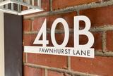 Custom White & Black Acrylic House Sign | Personalised Number & Street Address Plaque