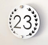 HOUSE SIGN ADDRESS CUSTOM SIGN LASER CUT ROUND ACRYLIC MODERN HOUSE NUMBER PLAQUE