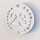 HOUSE SIGN ADDRESS CUSTOM SIGN LASER CUT ROUND ACRYLIC MODERN HOUSE NUMBER PLAQUE